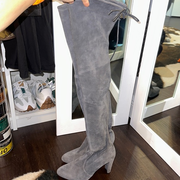 Stuart Weitzman Grey 8.5 over the knee suede boots - Picture 1 of 7